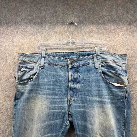 G-Star RAW Jeans Men 40x32 Blue Arc Zip 3D Slim Distressed Denim Tapered Acid - Picture 7 of 11